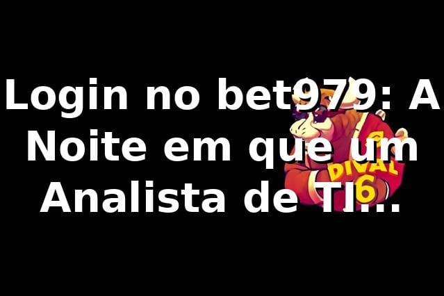 Login no bet979: A Noite em que um Analista de TI Descobriu o Mundo das Apostas 🎰
